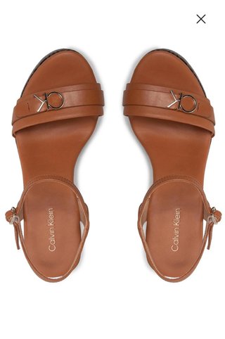 Sandalias Cuña Calvin Klein Marrón Originales
