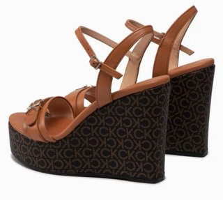 Sandalias Cuña Calvin Klein Marrón Originales