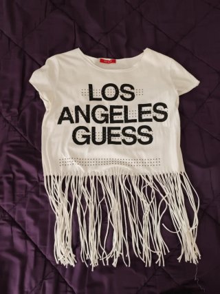 Camiseta Guess mujer flecos talla única