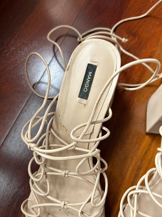 Sandalias tacón Mango Beige