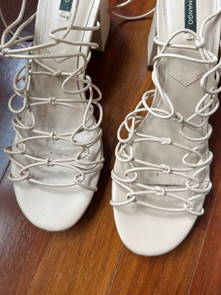 Sandalias tacón Mango Beige