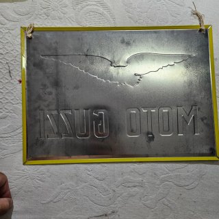 Targa Moto Guzzi Vintage Metallo Arredo Gar