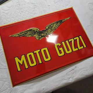 Targa Moto Guzzi Vintage Metallo Arredo Gar