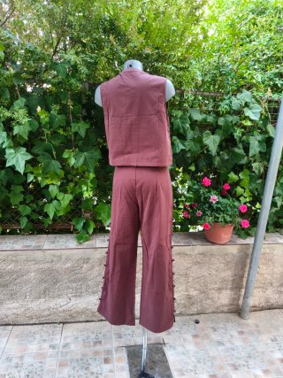 Conjunto dos piezas marrón