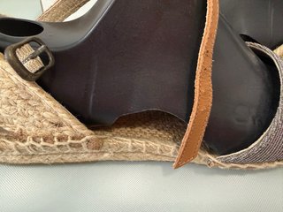 Sandalias de esparto en color plata