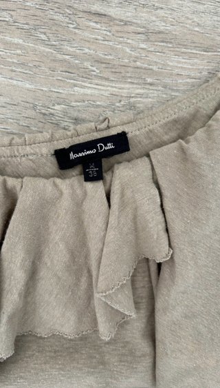 Vestido Massimo Dutti un hombro volantes S