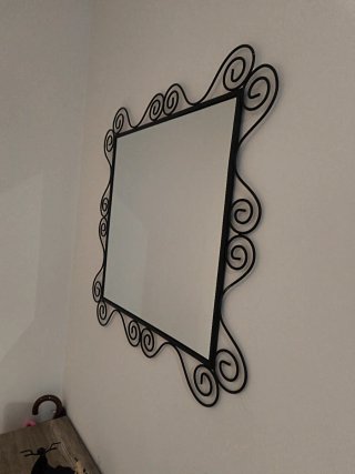 Espejo forja negra decorativo