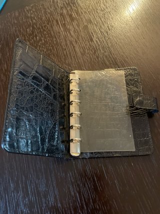 Porta agenda in pelle effetto coccodrillo