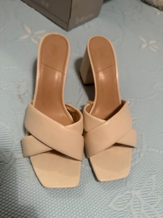 Sandalias Lefties Tacón Beige Talla 41