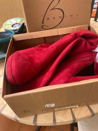 Botas altas ante rojo Talla 39