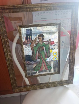 Cuadro Espejo Vintage Estilo Oriental Geisha