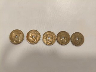 Lote monedas antiguas españolas 1927, 1934, 1937