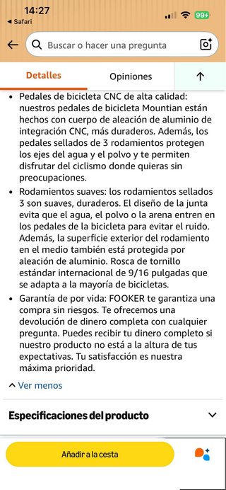Pedales Bici Fooker Rojos