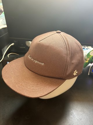 Gorra marrón bordada