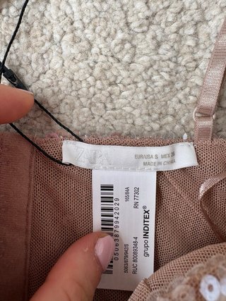 Top Lentejuelas Zara Talla S