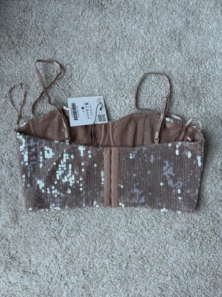 Top Lentejuelas Zara Talla S