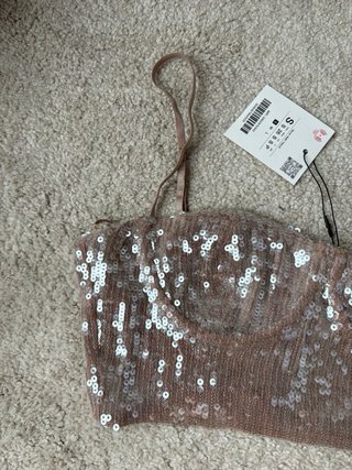 Top Lentejuelas Zara Talla S