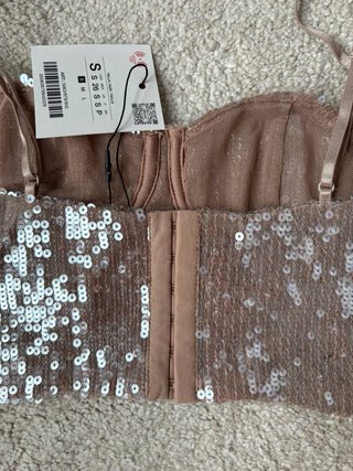Top Lentejuelas Zara Talla S
