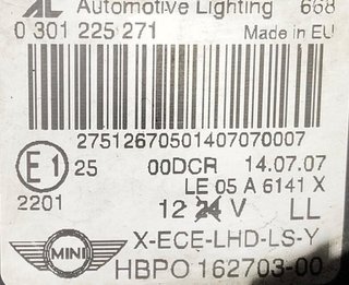 0301225271 faro izq mini mini (r56) cooper 121883