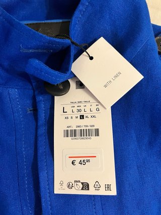 Cazadora Zara Azul Talla L