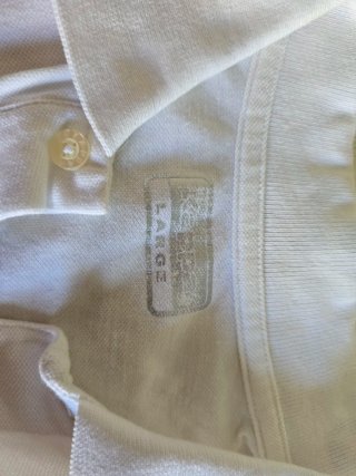 Polo Kappa Bianco Logo Blu Ricam Vintage