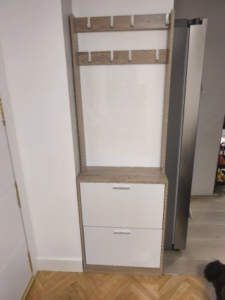 Perchero zapatero madera y blanco