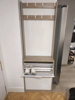 Perchero zapatero madera y blanco