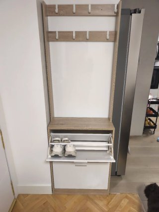 Perchero zapatero madera y blanco