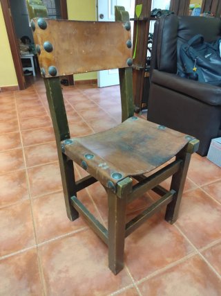 Sillas Vintage Madera y Cuero