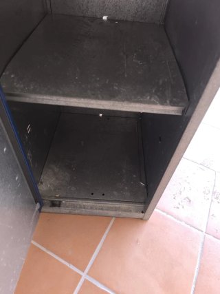 Taquilla metálica azul y gris