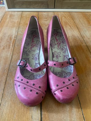 Zapatos rosas tacón mary jane talla 39