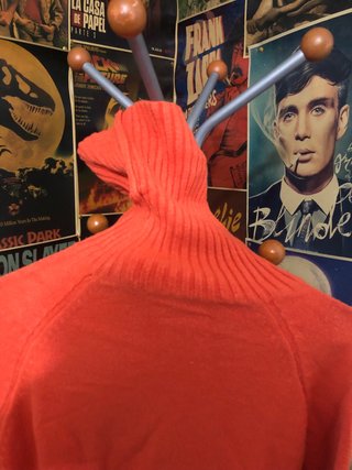 Jersey cuello alto naranja suave Talla Única