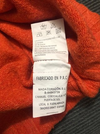 Jersey cuello alto naranja suave Talla Única