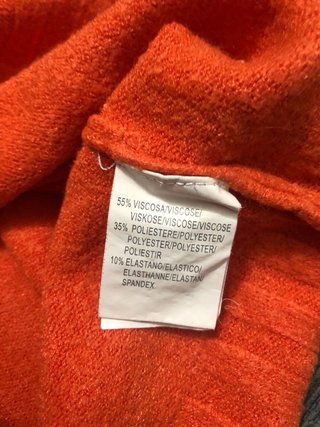 Jersey cuello alto naranja suave Talla Única