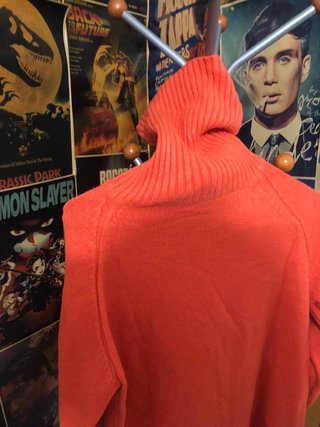 Jersey cuello alto naranja suave Talla Única