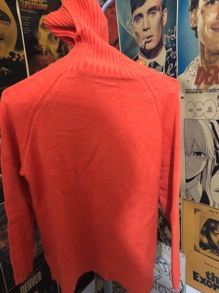 Jersey cuello alto naranja suave Talla Única