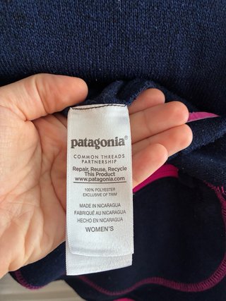 Piumino Patagonia Polare Blu e Rosa