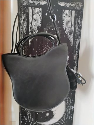 Borsa gatto nera con peluche
