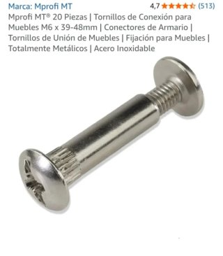 Tornillos conexión muebles /color bronce / metal