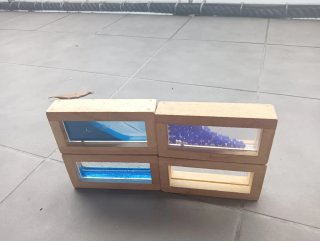 16 bloques madera sensoriales surgidos.