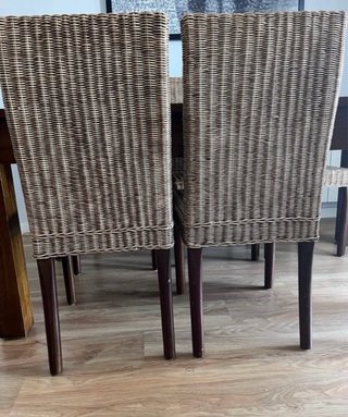 6 Sillas Ratán y Madera