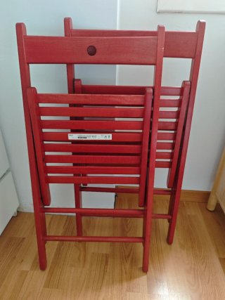 2 Sillas Plegables Terje Ikea Rojas
