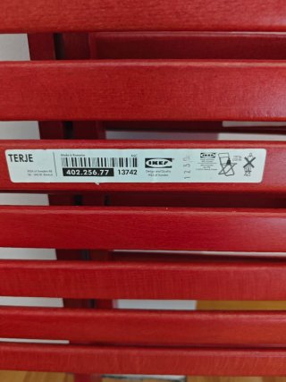 2 Sillas Plegables Terje Ikea Rojas