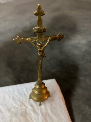 Crocefisso da tavolo in ottone