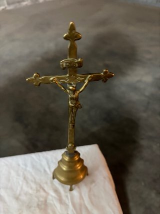 Crocefisso da tavolo in ottone