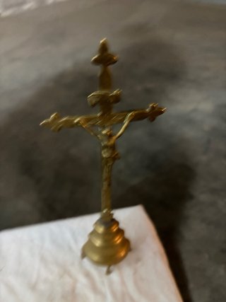 Crocefisso da tavolo in ottone