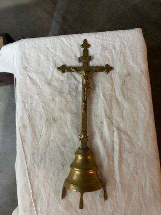 Crocefisso da tavolo in ottone