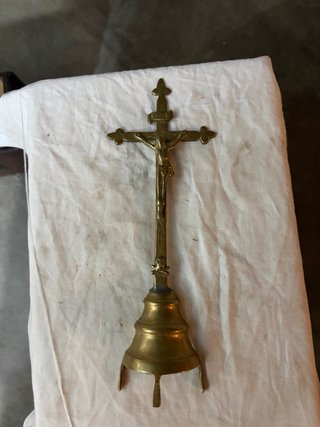 Crocefisso da tavolo in ottone