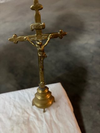 Crocefisso da tavolo in ottone