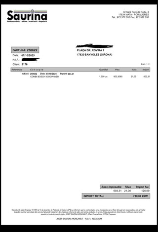 Nevera Bosch EN GARANTIA Adjunto factura de compra